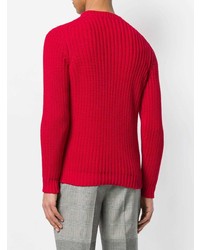 Мужской красный вязаный свитер от Mp Massimo Piombo