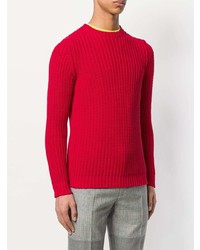 Мужской красный вязаный свитер от Mp Massimo Piombo
