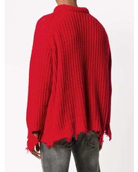 Мужской красный вязаный свитер от R13