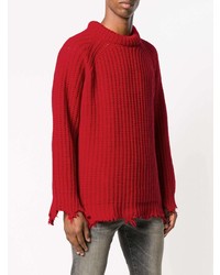 Мужской красный вязаный свитер от R13