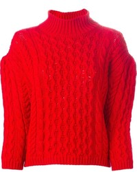 Женский красный вязаный свитер от Simone Rocha