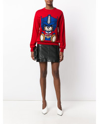 Женский красный вязаный свитер от Moschino