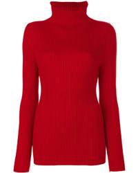 Женский красный вязаный свитер от Victoria Beckham