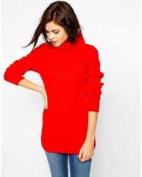 Женский красный вязаный свитер от Warehouse