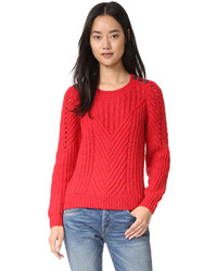 Женский красный вязаный свитер