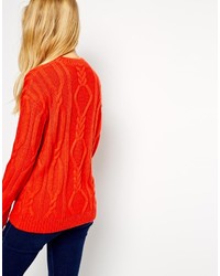 Красный вязаный свободный свитер от Asos