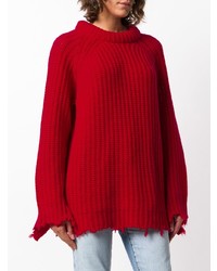 Красный вязаный свободный свитер от R13