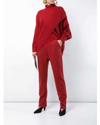 Красный вязаный свободный свитер от Sally Lapointe