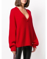 Красный вязаный свободный свитер от IRO