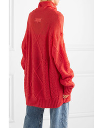 Красный вязаный свободный свитер от Maison Margiela