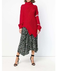 Красный вязаный свободный свитер от Preen Line
