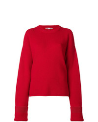 Красный вязаный свободный свитер от Stella McCartney