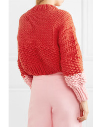 Красный вязаный свободный свитер от The Knitter