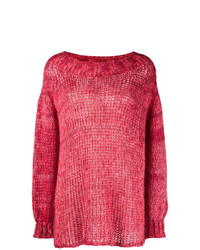 Красный вязаный свободный свитер от Twin-Set