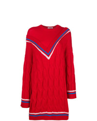 Красный вязаный свободный свитер от Vivetta
