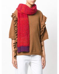 Женский красный вязаный шарф от Missoni