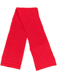 Женский красный вязаный шарф от MCQ