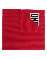 Мужской красный вязаный шарф от Moschino