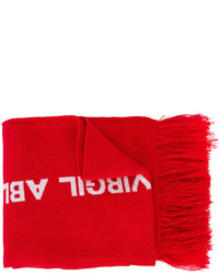 Мужской красный вязаный шарф от Off-White