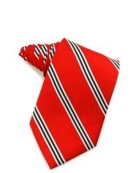 Красный галстук в вертикальную полоску
