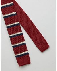 Мужской красный галстук в горизонтальную полоску от Original Penguin