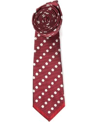 Мужской красный галстук в горошек от Valentino