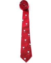 Красный галстук с принтом