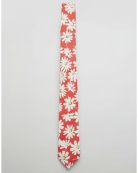 Мужской красный галстук с принтом от Asos