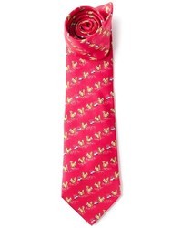 Мужской красный галстук с принтом от Hermes