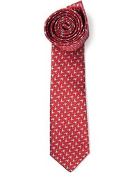 Мужской красный галстук с принтом от Lanvin