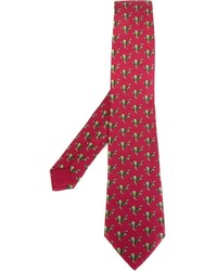 Мужской красный галстук с принтом
