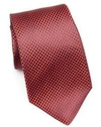 Красный галстук с узором "гусиные лапки"
