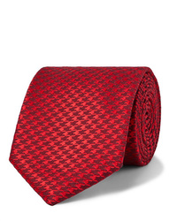 Мужской красный галстук с узором "гусиные лапки" от Charvet