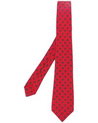 Мужской красный галстук с цветочным принтом от Kiton