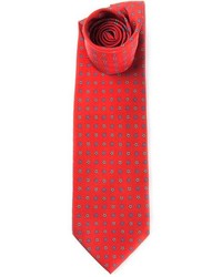 Мужской красный галстук с цветочным принтом