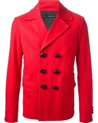 Красный двубортный пиджак