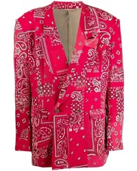 Мужской красный двубортный пиджак с принтом от Readymade