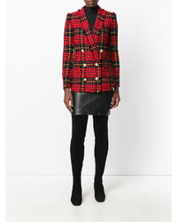 Женский красный двубортный пиджак от Balmain