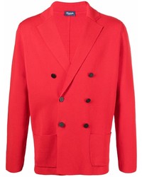 Мужской красный двубортный пиджак от Drumohr