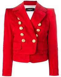 Женский красный двубортный пиджак от Dsquared2