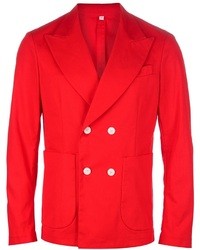 Мужской красный двубортный пиджак от Equipe