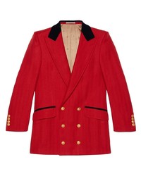 Мужской красный двубортный пиджак от Gucci