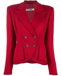Женский красный двубортный пиджак от Jil Sander