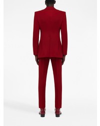 Мужской красный двубортный пиджак от Alexander McQueen