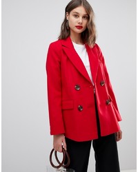 Женский красный двубортный пиджак от Warehouse