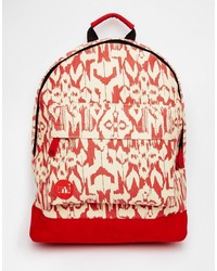 Женский красный замшевый рюкзак с принтом от Mi-pac
