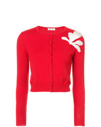 Красный кардиган с украшением