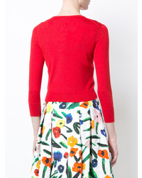 Женский красный кардиган от Oscar de la Renta