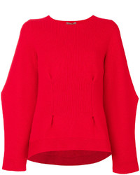Женский красный кашемировый вязаный свитер от Alexander McQueen