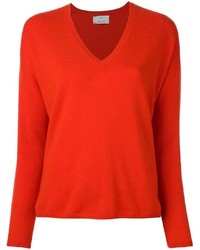 Женский красный кашемировый вязаный свитер от Allude